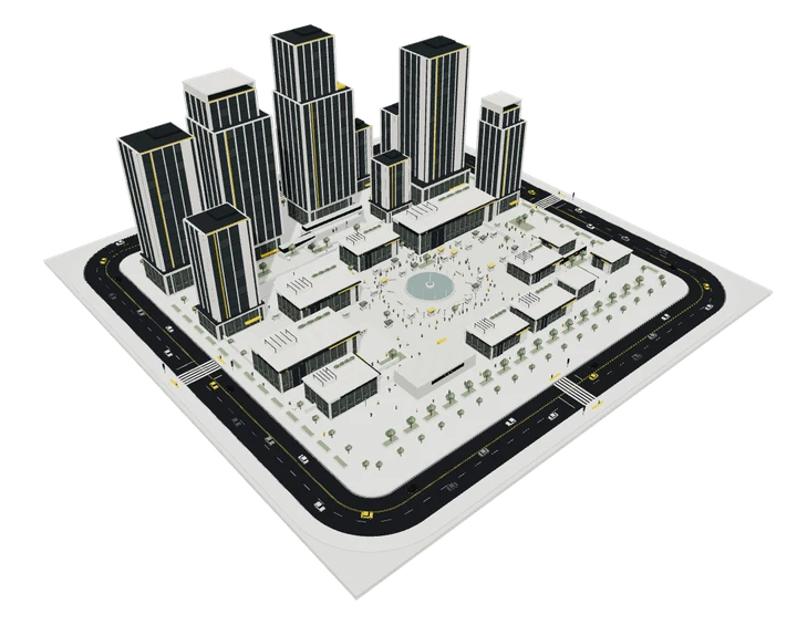 城市街区全景模型