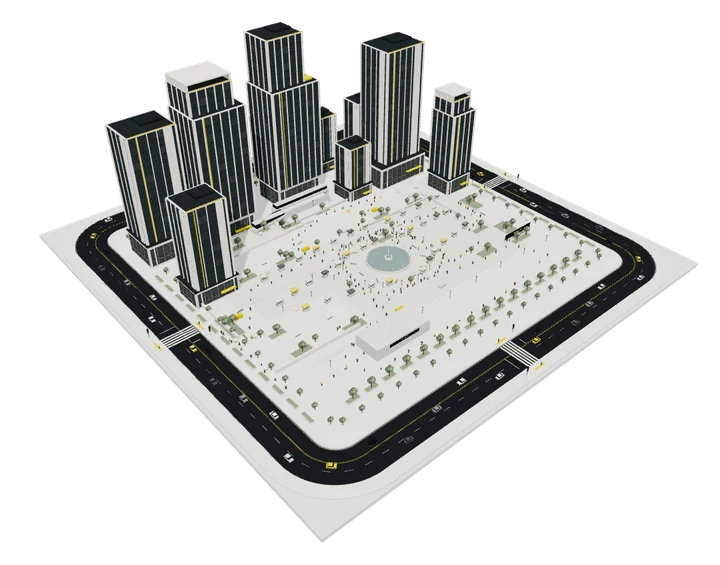 企业办公建筑群三维模型